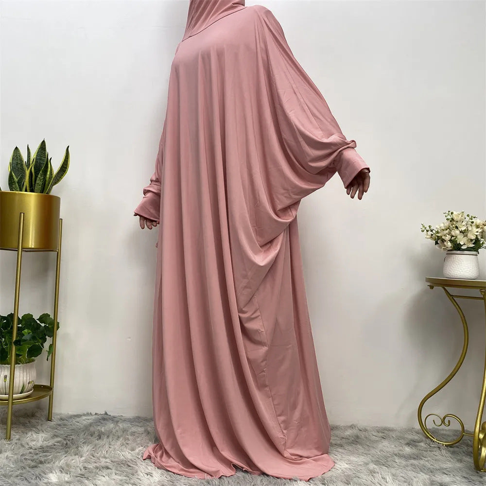 Middle Eastern Women's Traditional Abaya | Solid Color Long Sleeve Loose Robe